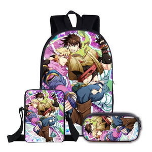 JoJos Bizarre Adventure Schoolbag Backpack Lunch Bag Pencil Case Set Gift for Kids Students