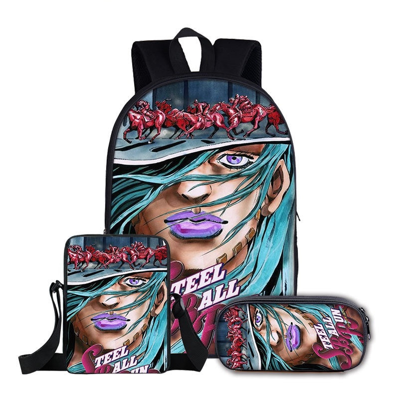 JoJos Bizarre Adventure Schoolbag Backpack Lunch Bag Pencil Case Set Gift for Kids Students