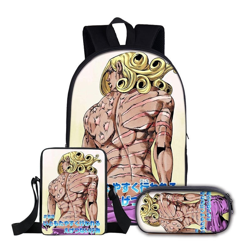 JoJos Bizarre Adventure Schoolbag Backpack Lunch Bag Pencil Case Set Gift for Kids Students