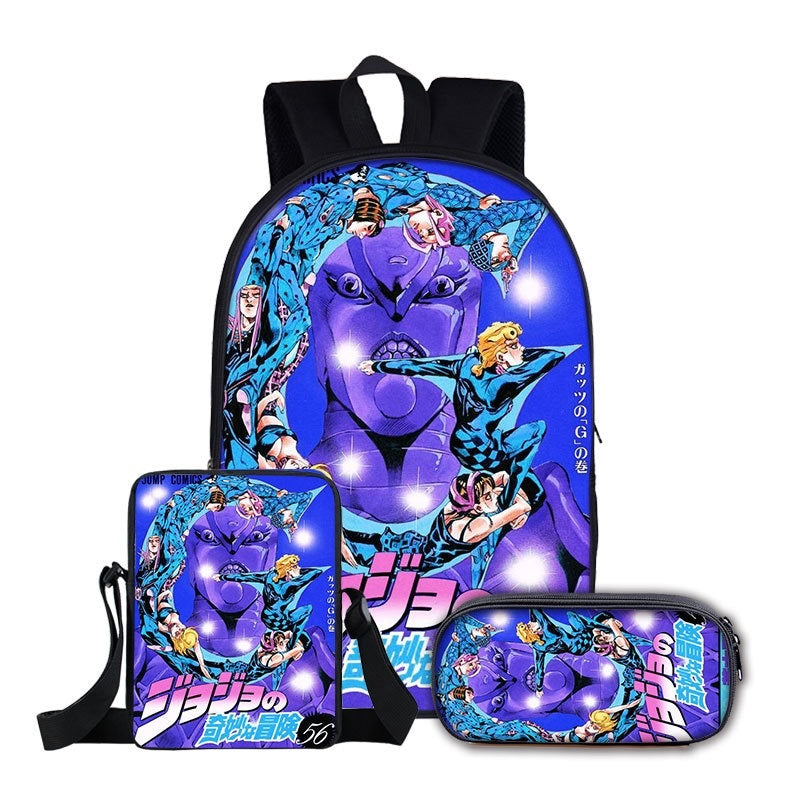 JoJos Bizarre Adventure Schoolbag Backpack Lunch Bag Pencil Case Set Gift for Kids Students