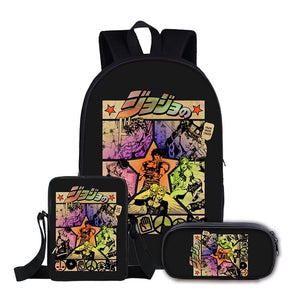 JoJos Bizarre Adventure Schoolbag Backpack Lunch Bag Pencil Case Set Gift for Kids Students
