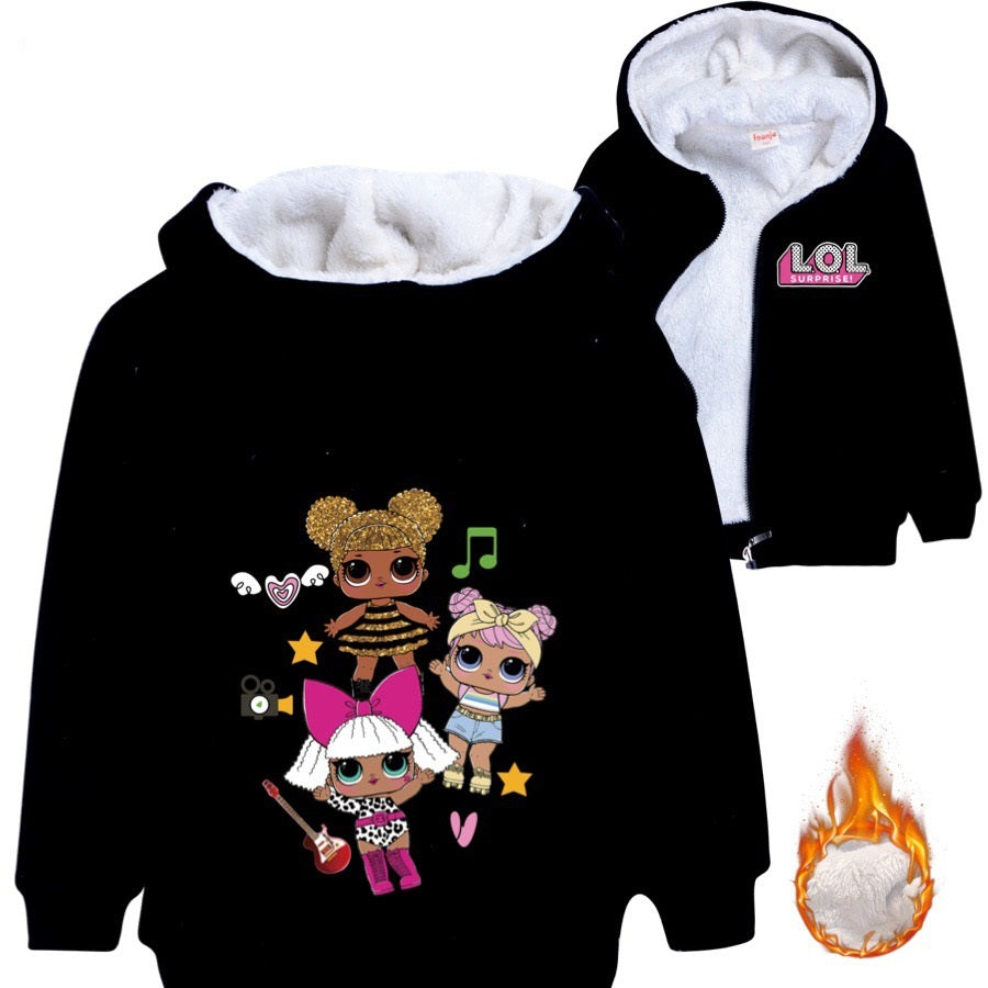 LOL Surprise Pullover Hoodie Sweatshirt Autumn Winter Unisex Sweater Zipper Jacket for Kids Boy Girls
