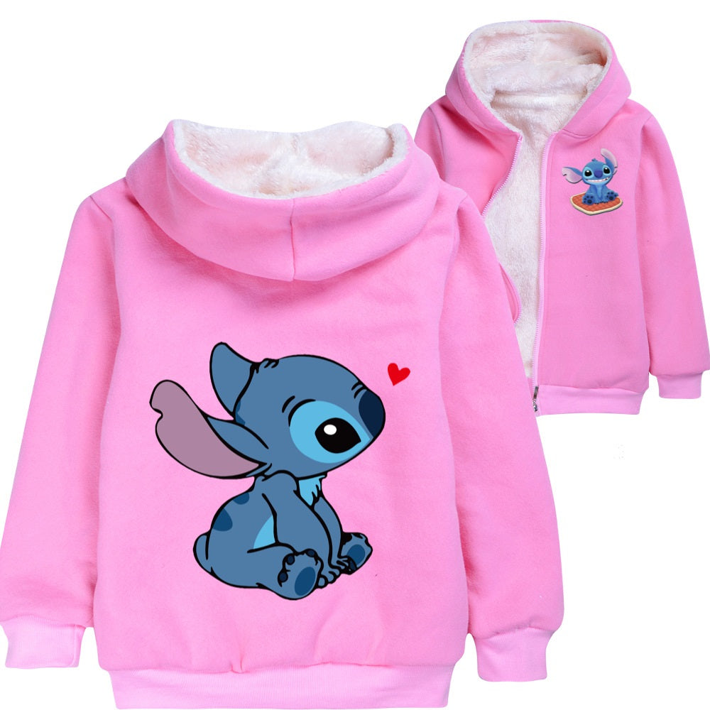 Lilo Stitch Pullover Hoodie Sweatshirt Autumn Winter Unisex Sweater Zipper Jacket for Kids Boy Girls