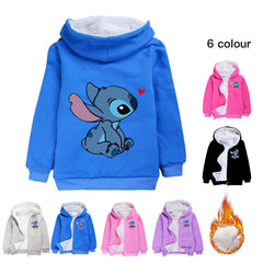 Lilo Stitch Pullover Hoodie Sweatshirt Autumn Winter Unisex Sweater Zipper Jacket for Kids Boy Girls