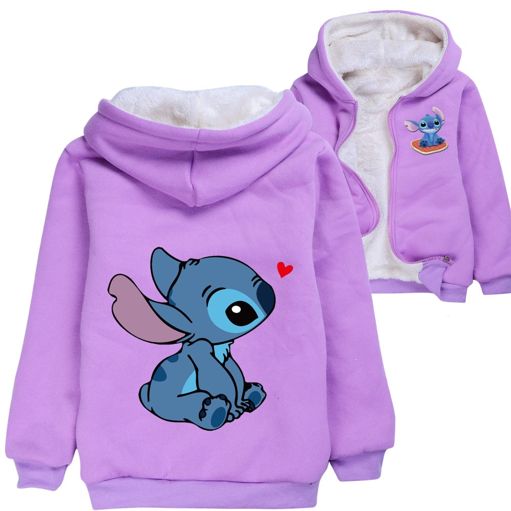 Lilo Stitch Pullover Hoodie Sweatshirt Autumn Winter Unisex Sweater Zipper Jacket for Kids Boy Girls