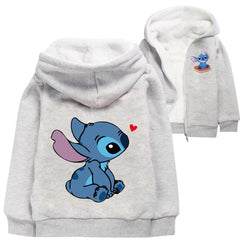 Lilo Stitch Pullover Hoodie Sweatshirt Autumn Winter Unisex Sweater Zipper Jacket for Kids Boy Girls