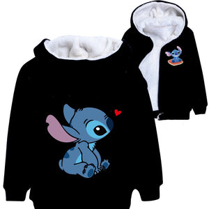 Lilo Stitch Pullover Hoodie Sweatshirt Autumn Winter Unisex Sweater Zipper Jacket for Kids Boy Girls