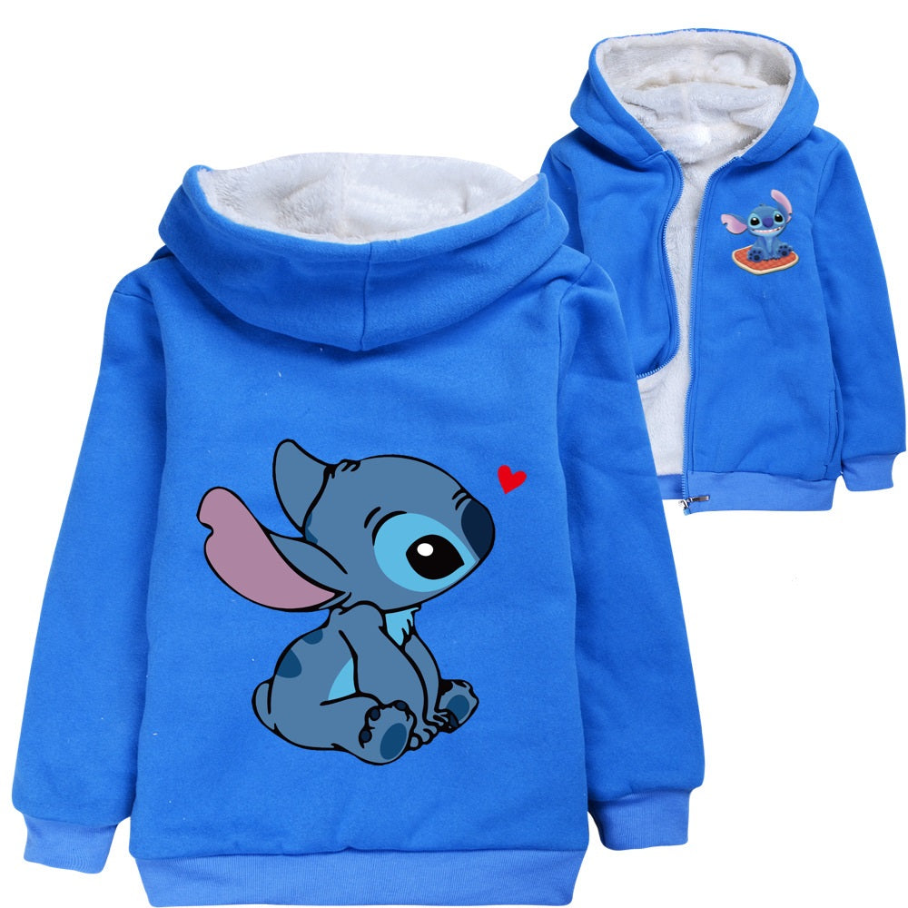 Lilo Stitch Pullover Hoodie Sweatshirt Autumn Winter Unisex Sweater Zipper Jacket for Kids Boy Girls