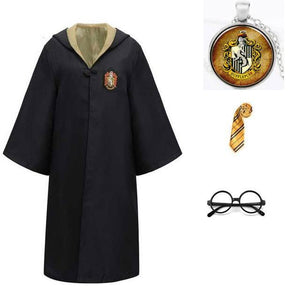 Harry Potter #14 Cosplay  Robe Cloak Clothes Hufflepuff Quidditch Costume Magic School Party Uniform