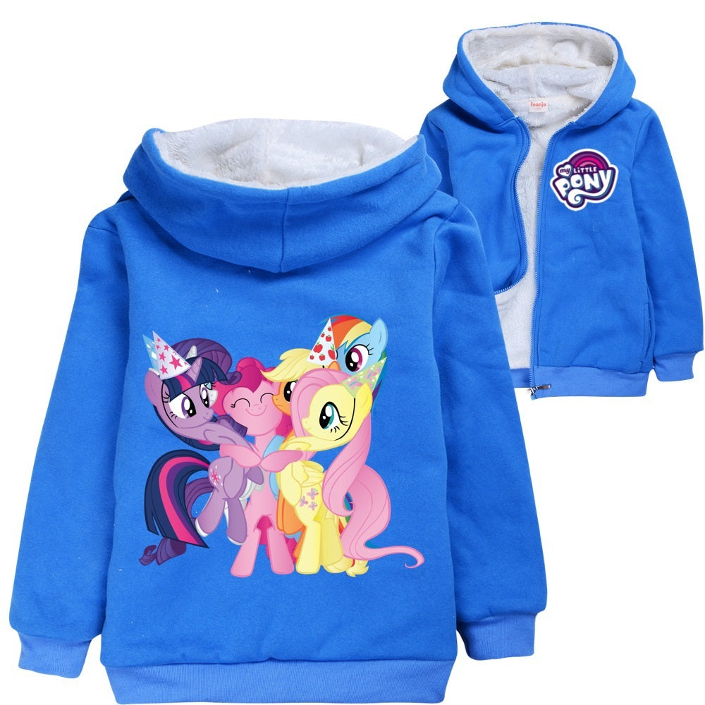 My Little Pony Pullover Hoodie Sweatshirt Autumn Winter Unisex Sweater Zipper Jacket for Kids Boy Girls