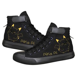 Anime Pocket Monster Pokemon Go Pikachu High Tops Casual Canvas Shoes Unisex Sneakers