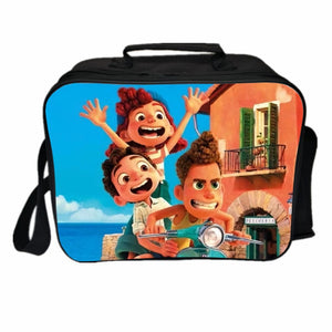 Luca Alberto Monster PU Leather Portable Lunch Box School Tote Storage Picnic Bag