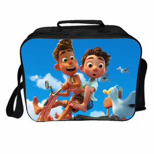 Luca Alberto Monster PU Leather Portable Lunch Box School Tote Storage Picnic Bag