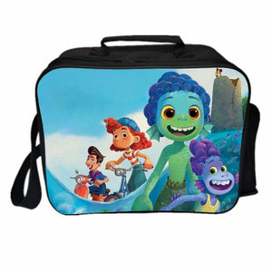 Luca Alberto Monster PU Leather Portable Lunch Box School Tote Storage Picnic Bag