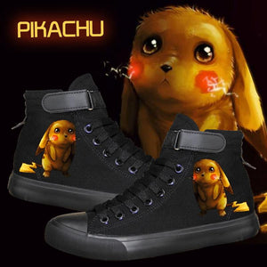Pikachu Anime Shoes Pocket Monster Go Cosplay Canvas Shoes Unisex High Top Shoes