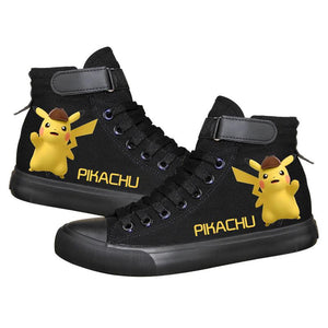 Anime Pocket Monster Pokemon Go Pikachu Ankle High Tops Casual Canvas Shoes Unisex Sneakers