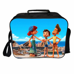 Luca Alberto Monster PU Leather Portable Lunch Box School Tote Storage Picnic Bag