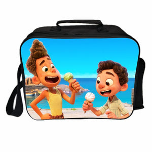 Luca Alberto Monster PU Leather Portable Lunch Box School Tote Storage Picnic Bag