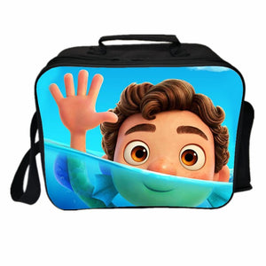 Luca Alberto Monster PU Leather Portable Lunch Box School Tote Storage Picnic Bag