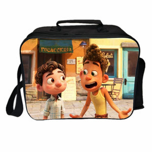 Luca Alberto Monster PU Leather Portable Lunch Box School Tote Storage Picnic Bag