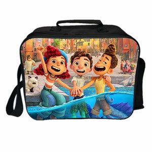 Luca Alberto Monster PU Leather Portable Lunch Box School Tote Storage Picnic Bag