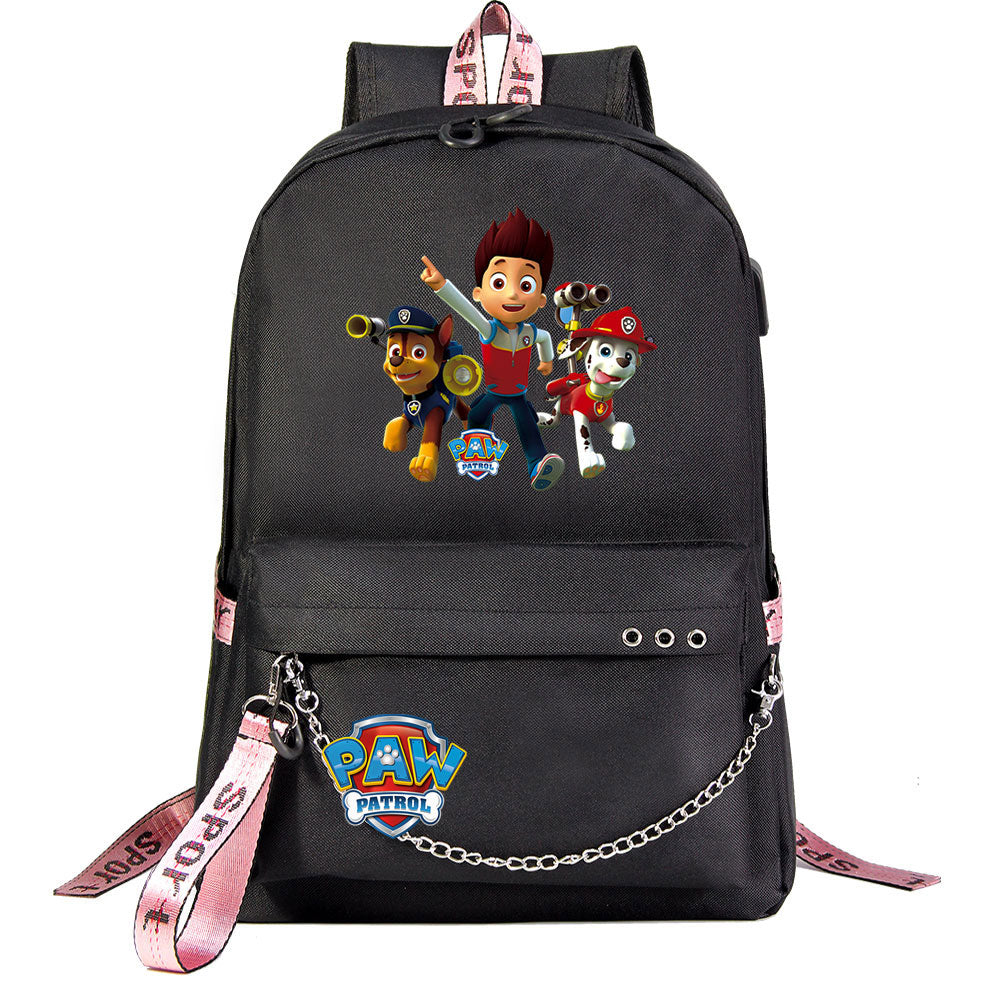 PAW Patrol Ryder Marshall  USB Charging Backpack Shoolbag Notebook Bag Gifts for Kids Students