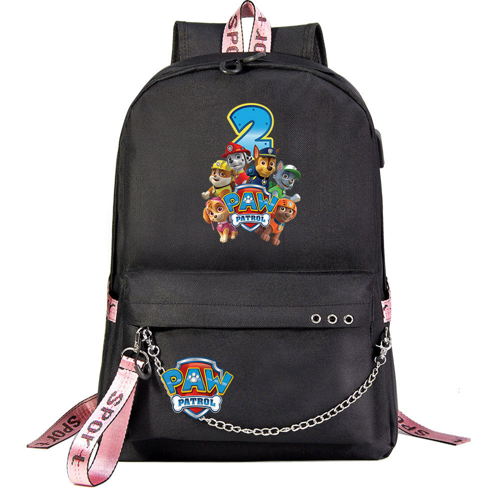 PAW Patrol Ryder Marshall  USB Charging Backpack Shoolbag Notebook Bag Gifts for Kids Students