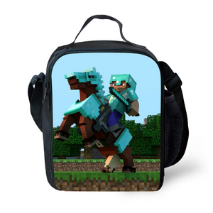 Minecraft Insulated Lunch Bag for Boy Kids Thermos Cooler Adults Tote Food Lunch Box