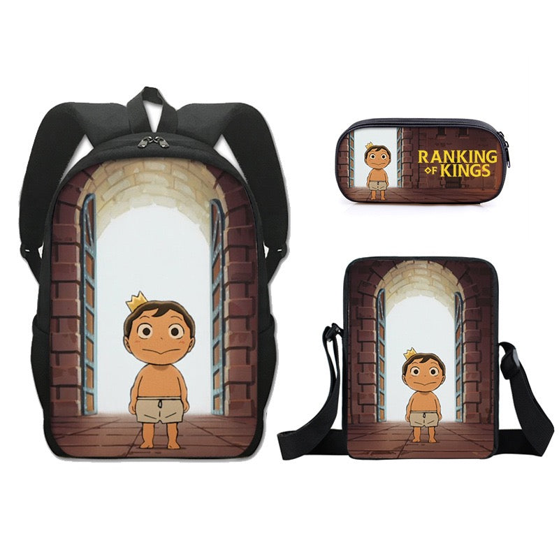 Ranking of Kings Schoolbag Backpack Lunch Bag Pencil Case Set Gift for Kids Students