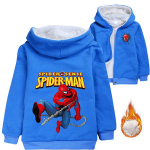 Spiderman Superhero Pullover Hoodie Sweatshirt Autumn Winter Unisex Sweater Zipper Jacket for Kids Boy Girls