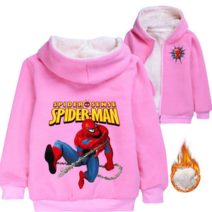 Spiderman Superhero Pullover Hoodie Sweatshirt Autumn Winter Unisex Sweater Zipper Jacket for Kids Boy Girls
