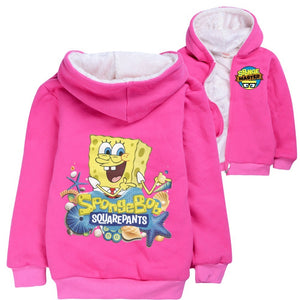 Square Pants Sponge Bob Pullover Hoodie Sweatshirt Autumn Winter Unisex Sweater Zipper Jacket for Kids Boy Girls