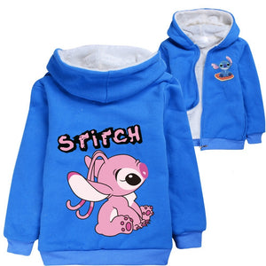 Stitch Pullover Hoodie Sweatshirt Autumn Winter Unisex Sweater Zipper Jacket for Kids Boy Girls
