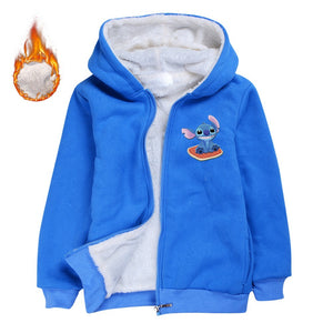 Stitch Pullover Hoodie Sweatshirt Autumn Winter Unisex Sweater Zipper Jacket for Kids Boy Girls
