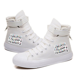 Stranger Things Hellfire Club Cosplay Shoes High Top Canvas Sneakers