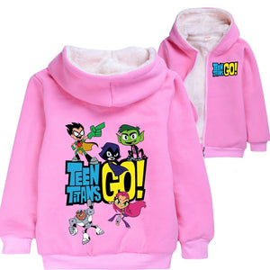 Teen Titans Pullover Hoodie Sweatshirt Autumn Winter Unisex Sweater Zipper Jacket for Kids Boy Girls