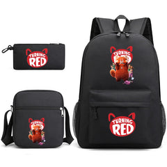 Turning Red SchoolBag Backpack Shoulder Bag Book Pencil Bags  3pcs Set