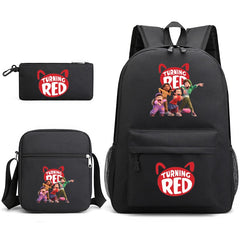 Turning Red SchoolBag Backpack Shoulder Bag Book Pencil Bags  3pcs Set