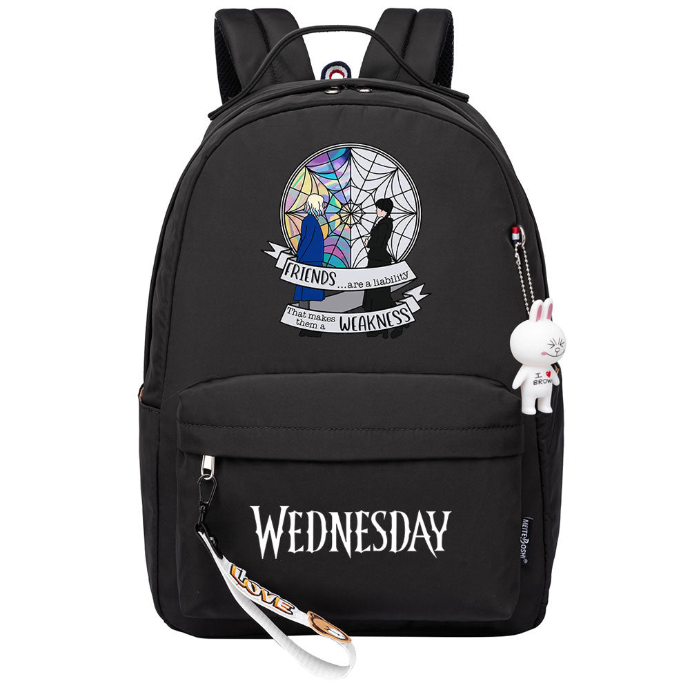 Wednesday Addams USB Charging Backpack Schoolbag Notebook Bag Gifts for Kids Students Cosplay Backpack School Bag Water Proof