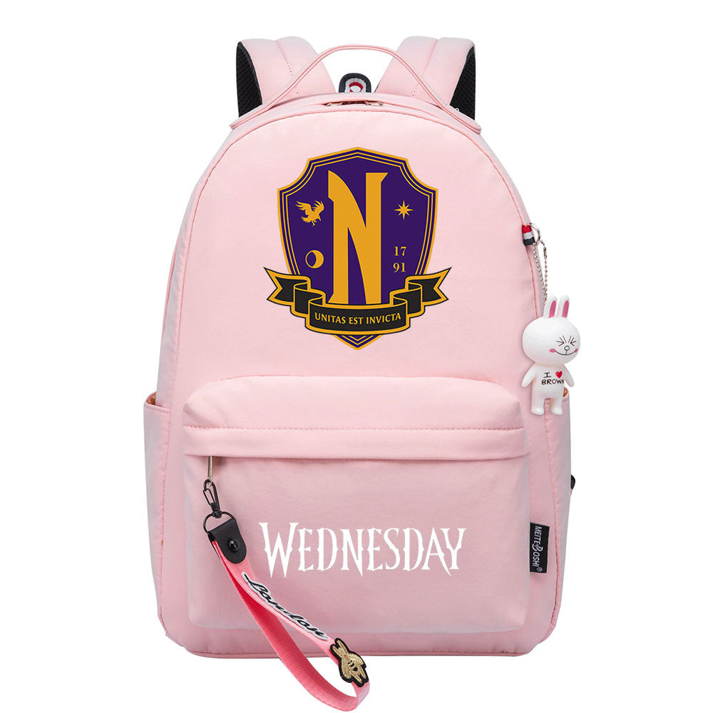 Wednesday Addams USB Charging Backpack Schoolbag Notebook Bag Gifts for Kids Students Cosplay Backpack School Bag Water Proof