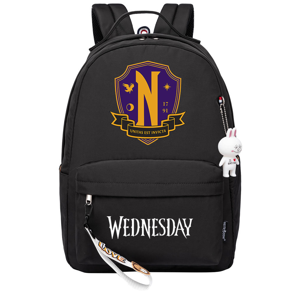 Wednesday Addams USB Charging Backpack Schoolbag Notebook Bag Gifts for Kids Students Cosplay Backpack School Bag Water Proof