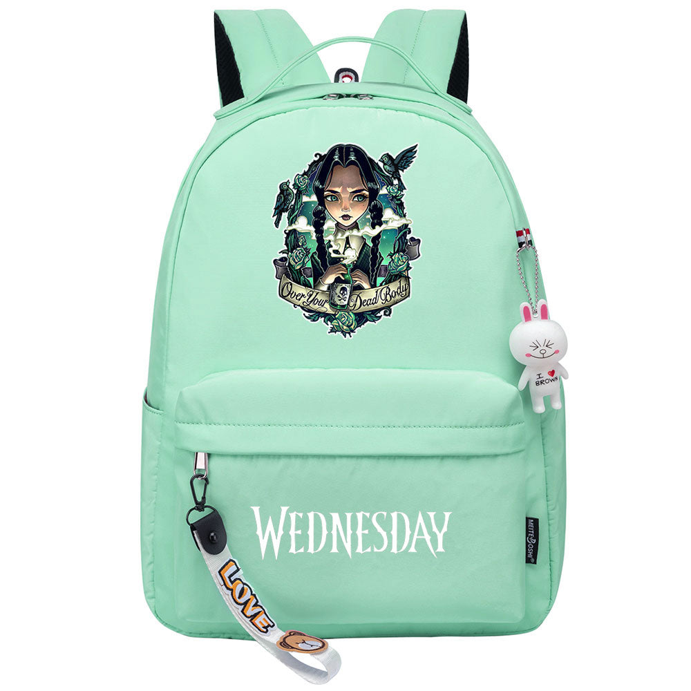Wednesday Addams USB Charging Backpack Schoolbag Notebook Bag Gifts for Kids Students Cosplay Backpack School Bag Water Proof