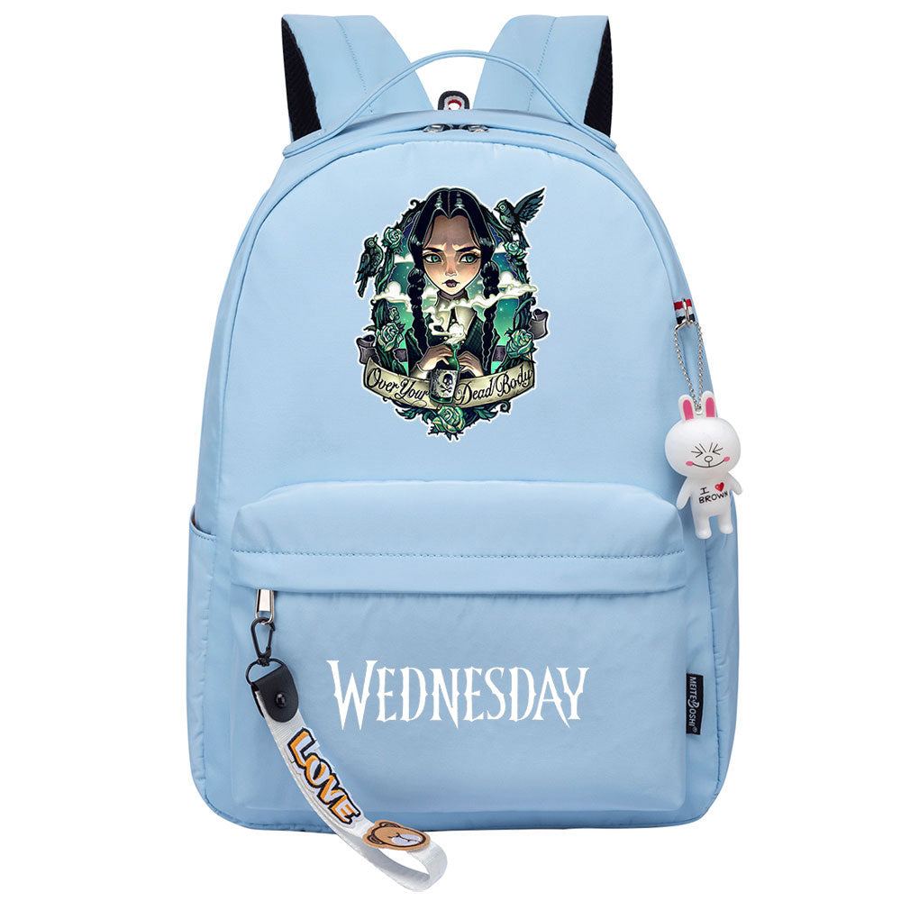 Wednesday Addams USB Charging Backpack Schoolbag Notebook Bag Gifts for Kids Students Cosplay Backpack School Bag Water Proof