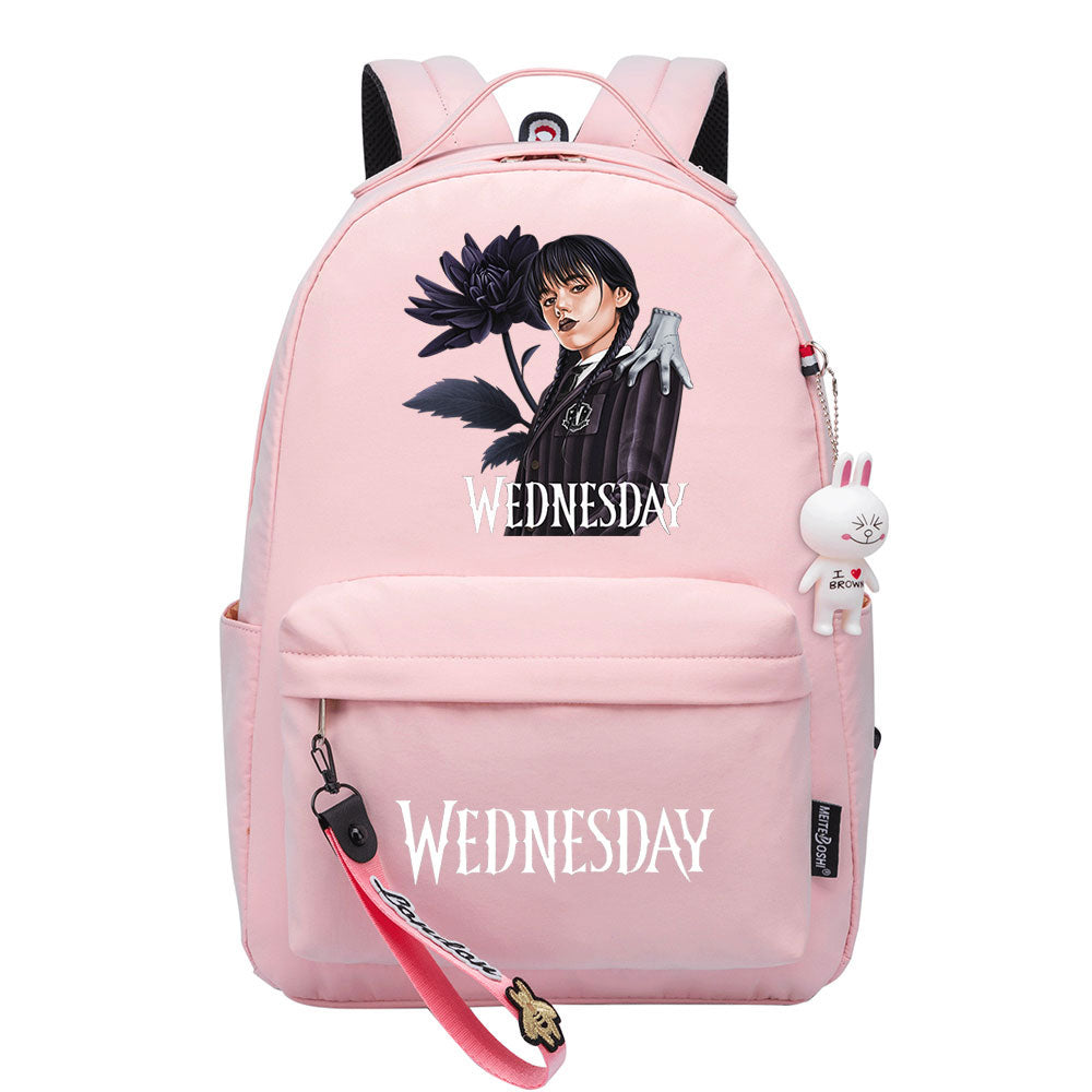 Wednesday Addams USB Charging Backpack Schoolbag Notebook Bag Gifts for Kids Students Cosplay Backpack School Bag Water Proof