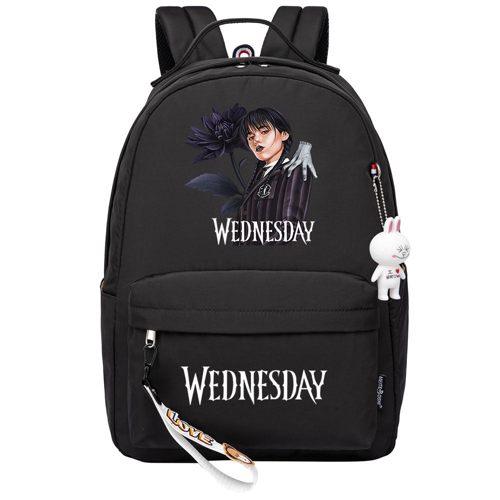 Wednesday Addams USB Charging Backpack Schoolbag Notebook Bag Gifts for Kids Students Cosplay Backpack School Bag Water Proof