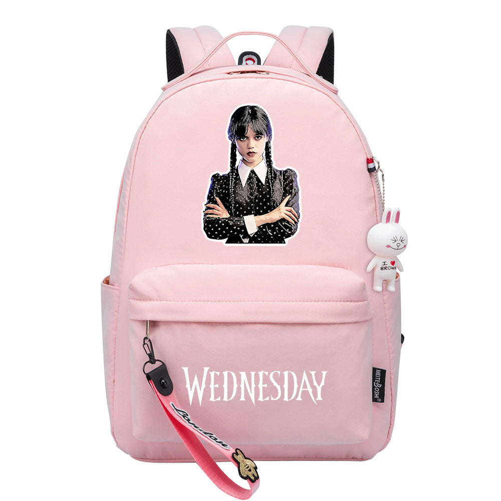 Wednesday Addams USB Charging Backpack Schoolbag Notebook Bag Gifts for Kids Students Cosplay Backpack School Bag Water Proof