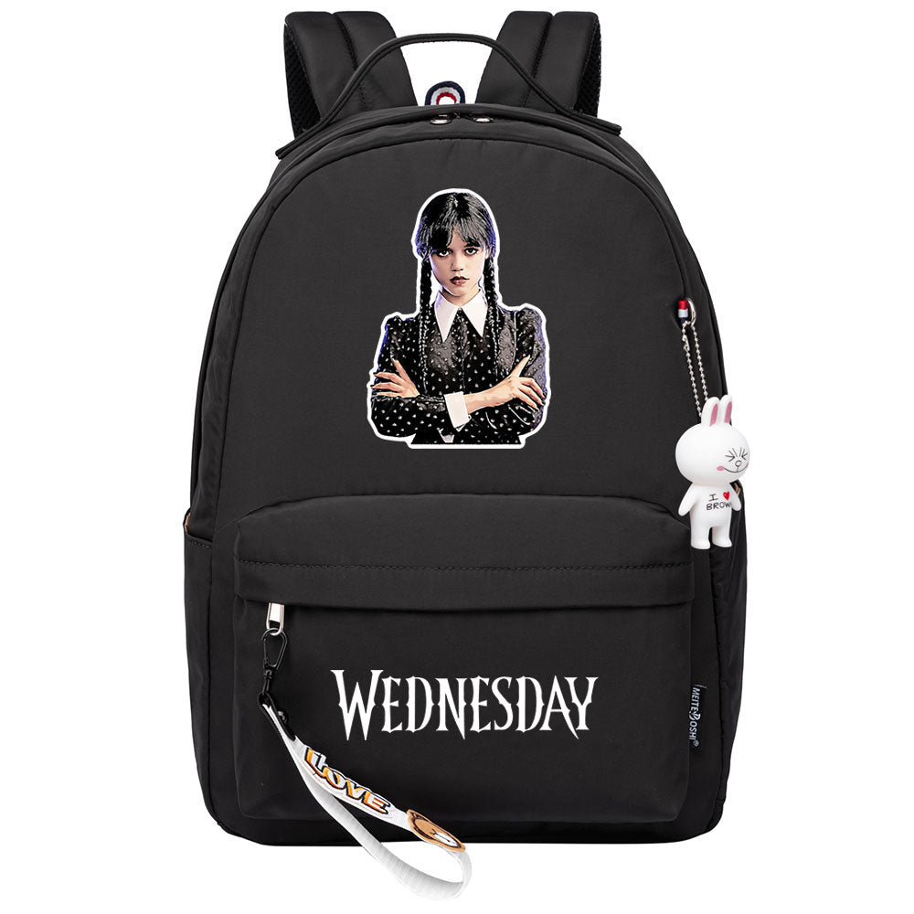 Wednesday Addams USB Charging Backpack Schoolbag Notebook Bag Gifts for Kids Students Cosplay Backpack School Bag Water Proof