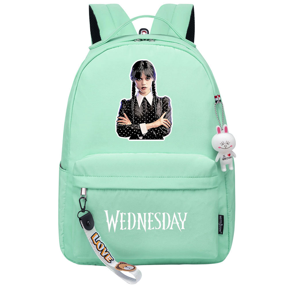 Wednesday Addams USB Charging Backpack Schoolbag Notebook Bag Gifts for Kids Students Cosplay Backpack School Bag Water Proof