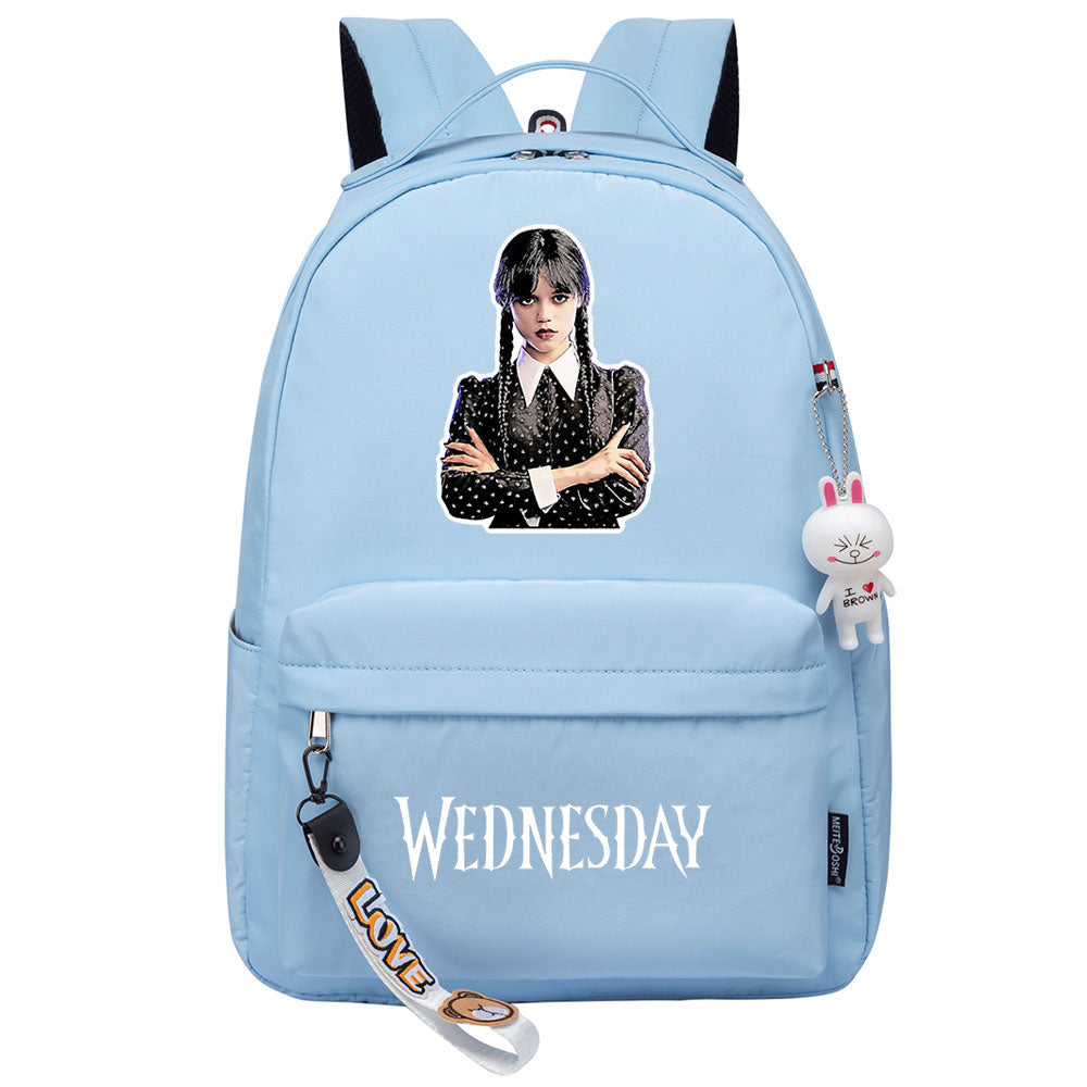 Wednesday Addams USB Charging Backpack Schoolbag Notebook Bag Gifts for Kids Students Cosplay Backpack School Bag Water Proof