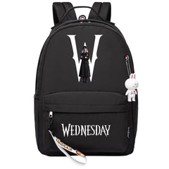 Wednesday Addams USB Charging Backpack Schoolbag Notebook Bag Gifts for Kids Students Cosplay Backpack School Bag Water Proof